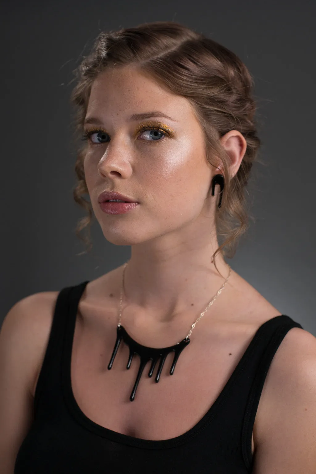 Black Gothic Necklace / Black Statement Necklace / Black Necklace - Melt