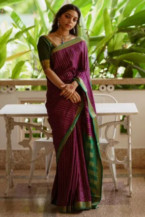 Blissful Purple Soft Silk Saree With Hypnotic Blouse Piece
