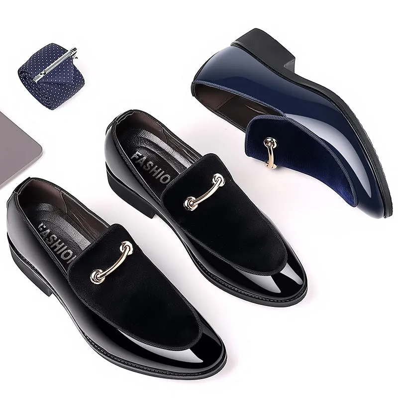 Bootara Men's Leather Suede Patent Casual Shoes Fashion Loafers Wedding Men's Shoes Hair Stylist Flats