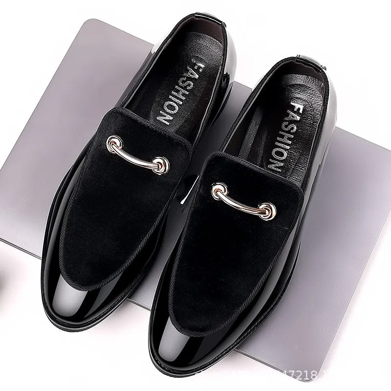 Bootara Men's Leather Suede Patent Casual Shoes Fashion Loafers Wedding Men's Shoes Hair Stylist Flats