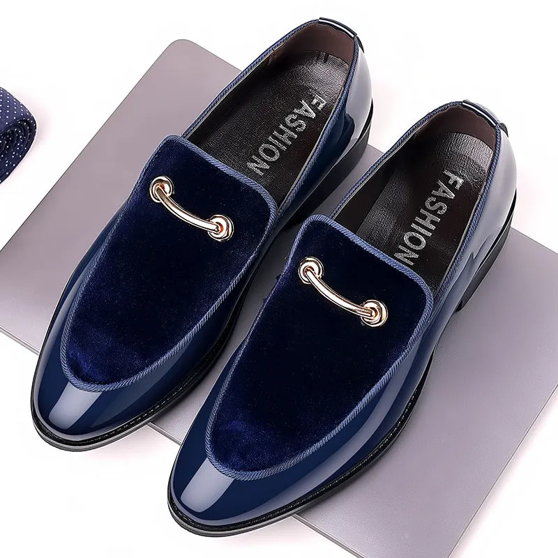 Bootara Men's Leather Suede Patent Casual Shoes Fashion Loafers Wedding Men's Shoes Hair Stylist Flats