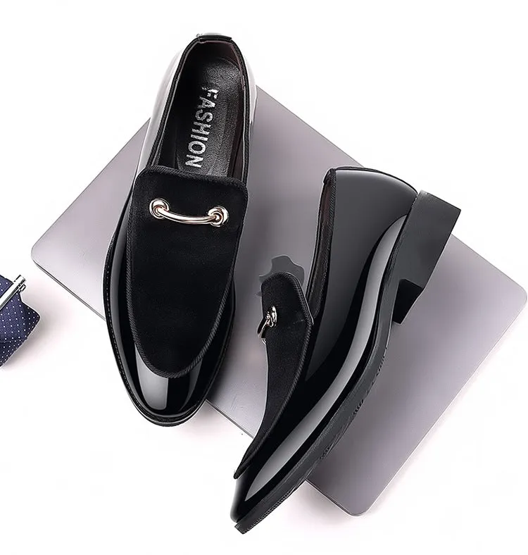 Bootara Men's Leather Suede Patent Casual Shoes Fashion Loafers Wedding Men's Shoes Hair Stylist Flats