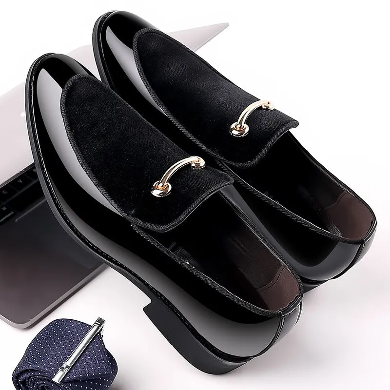 Bootara Men's Leather Suede Patent Casual Shoes Fashion Loafers Wedding Men's Shoes Hair Stylist Flats