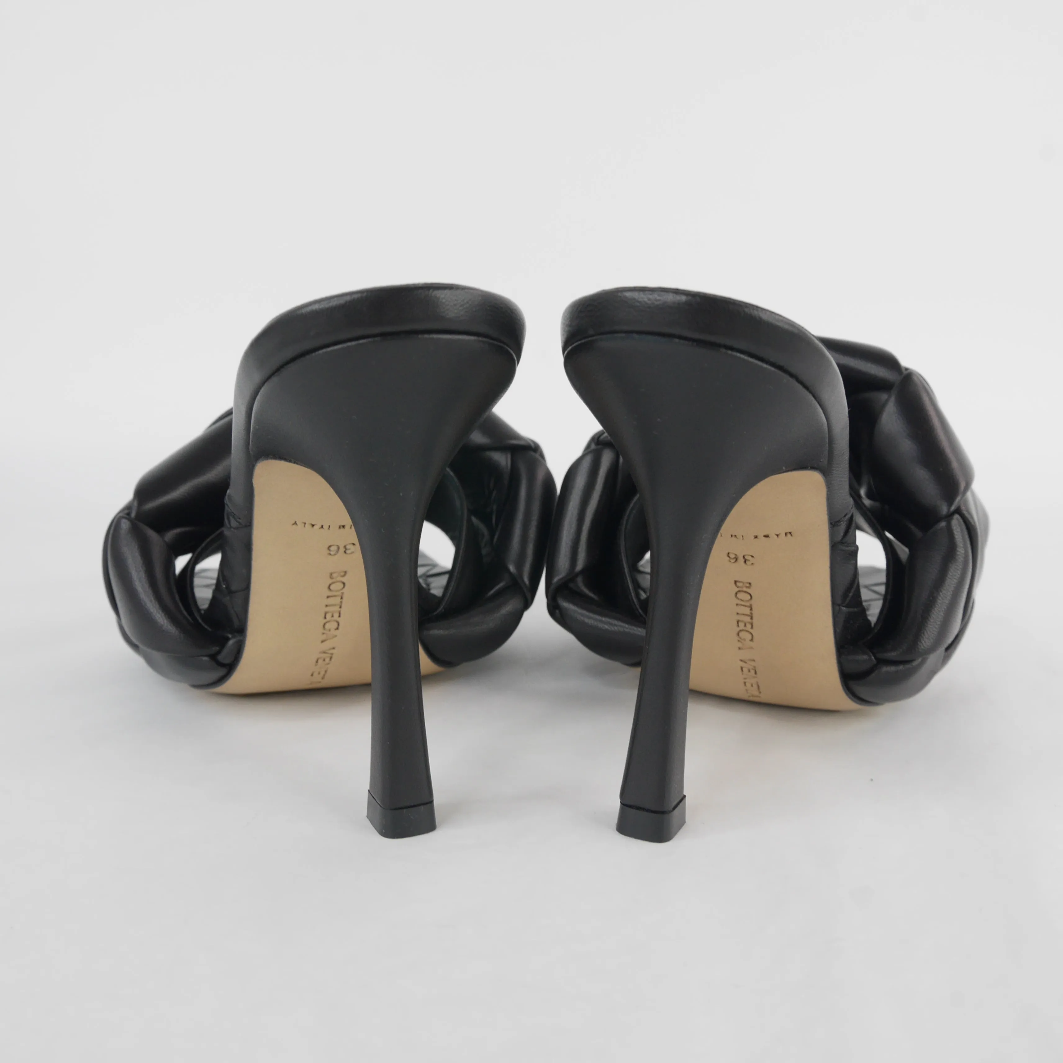 Bottega Veneta Lido Heels Sandals Black 36