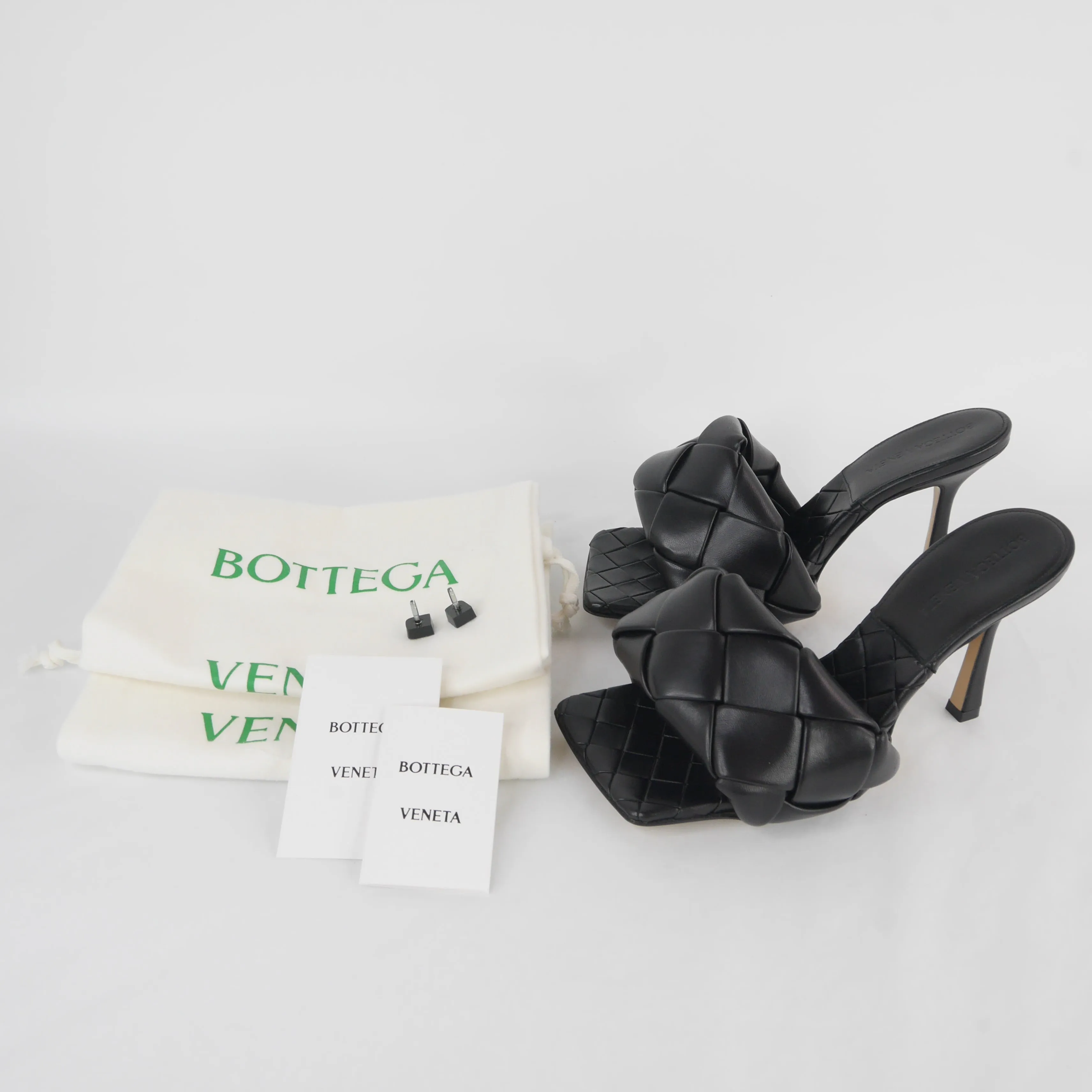 Bottega Veneta Lido Heels Sandals Black 36