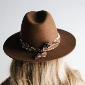 Brown Paisley Fabric Hat Band