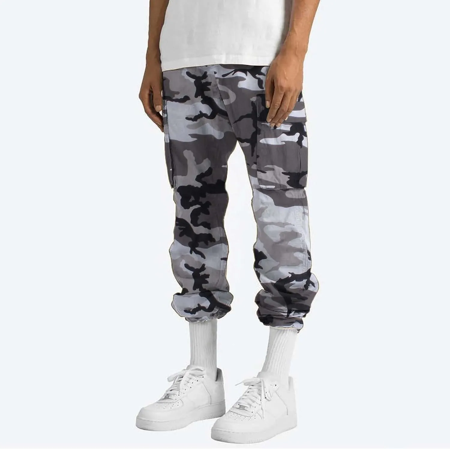 Cargo Pants for Men Relaxed Fit Casual Camo Pants Lightweight Straight Cargo Sweatpants Outdoor Hiking Jogger