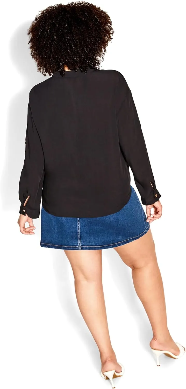 City Chic Women's Plus Size Island Denim Skirt