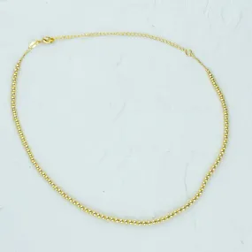 Gold Beaded Necklace - 4mm