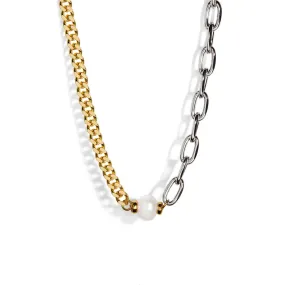 GOLDEN & SILVER PEARL NECKLACE