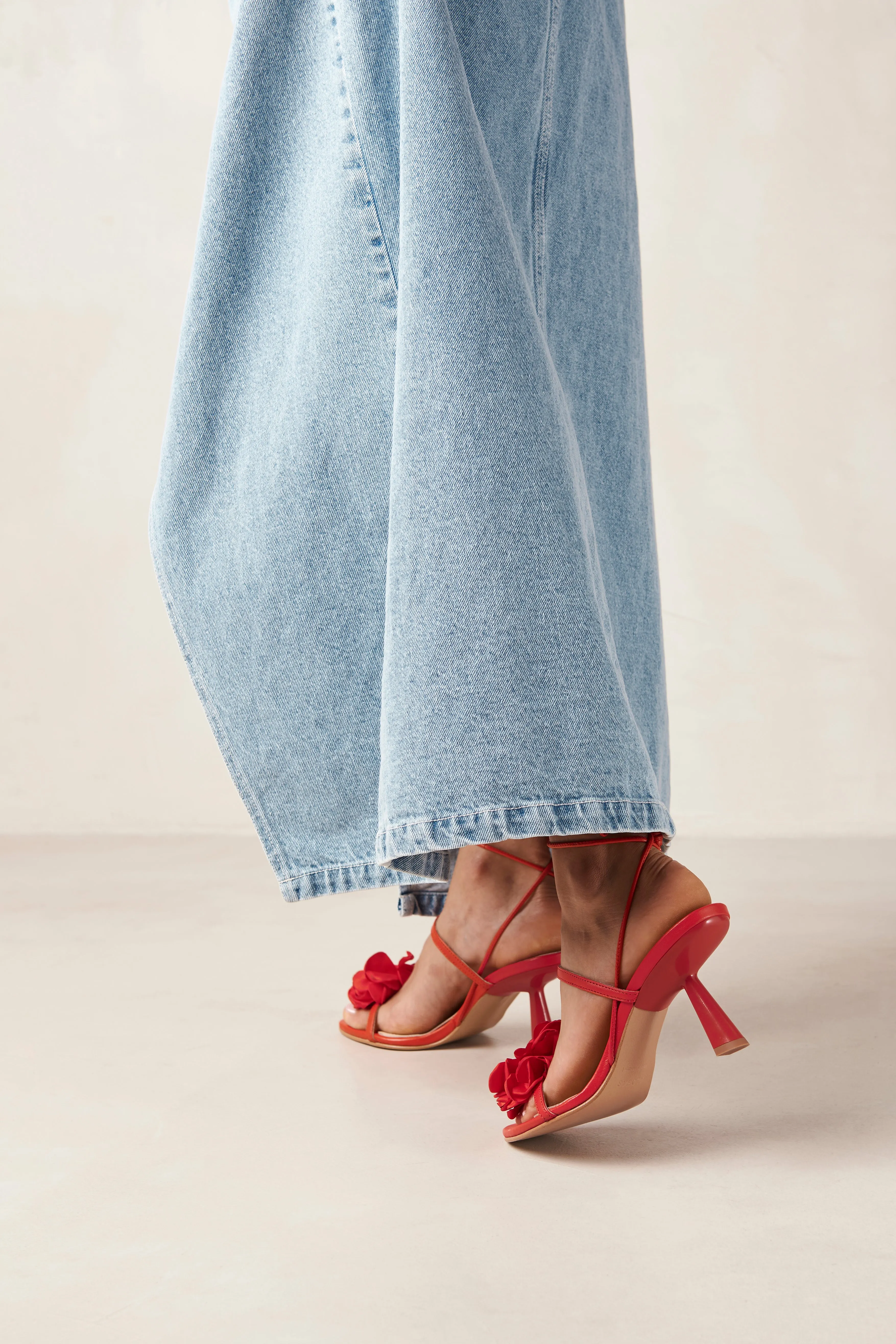 Kendra Leather Sandals - Bloom Red