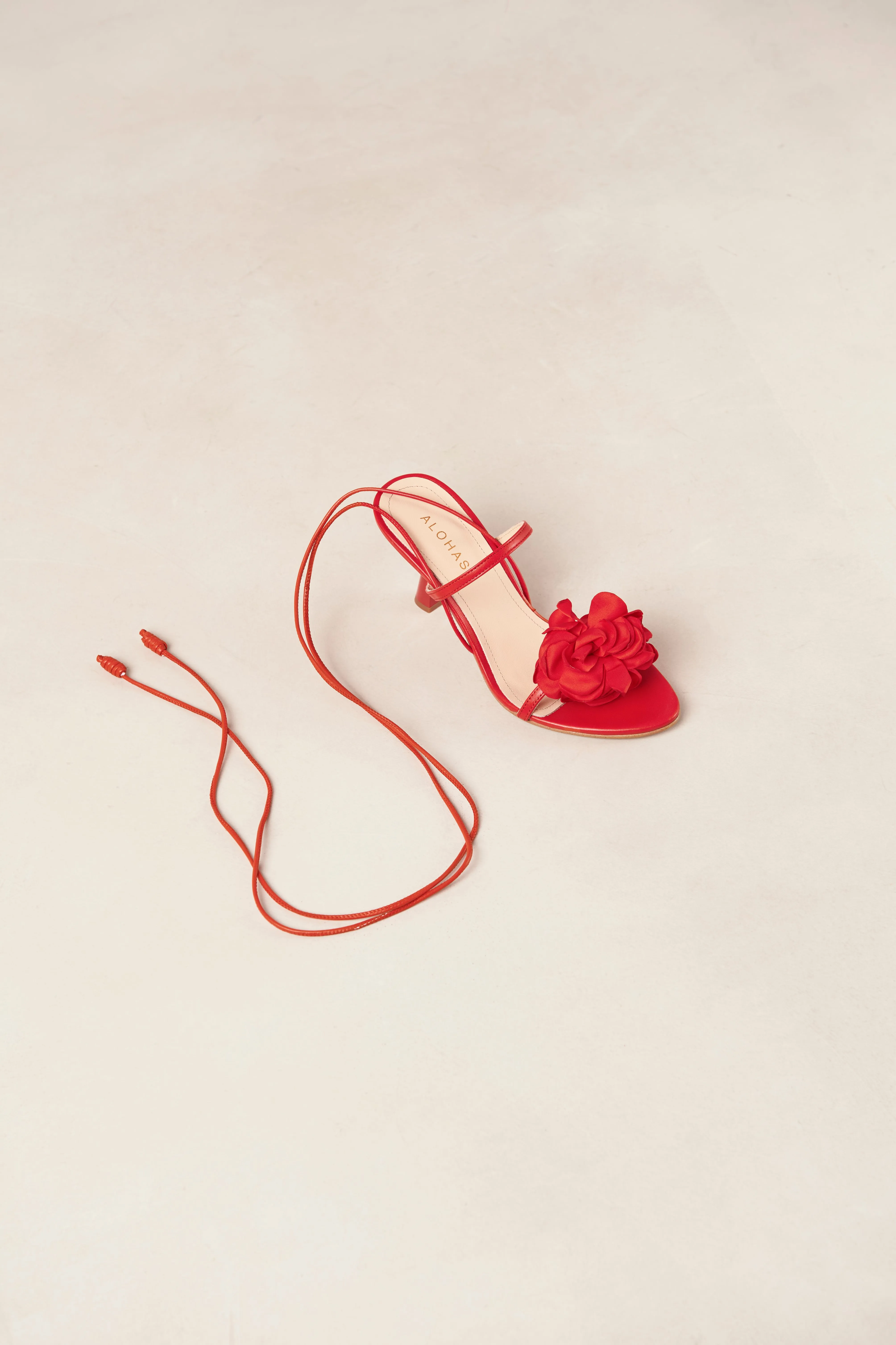 Kendra Leather Sandals - Bloom Red