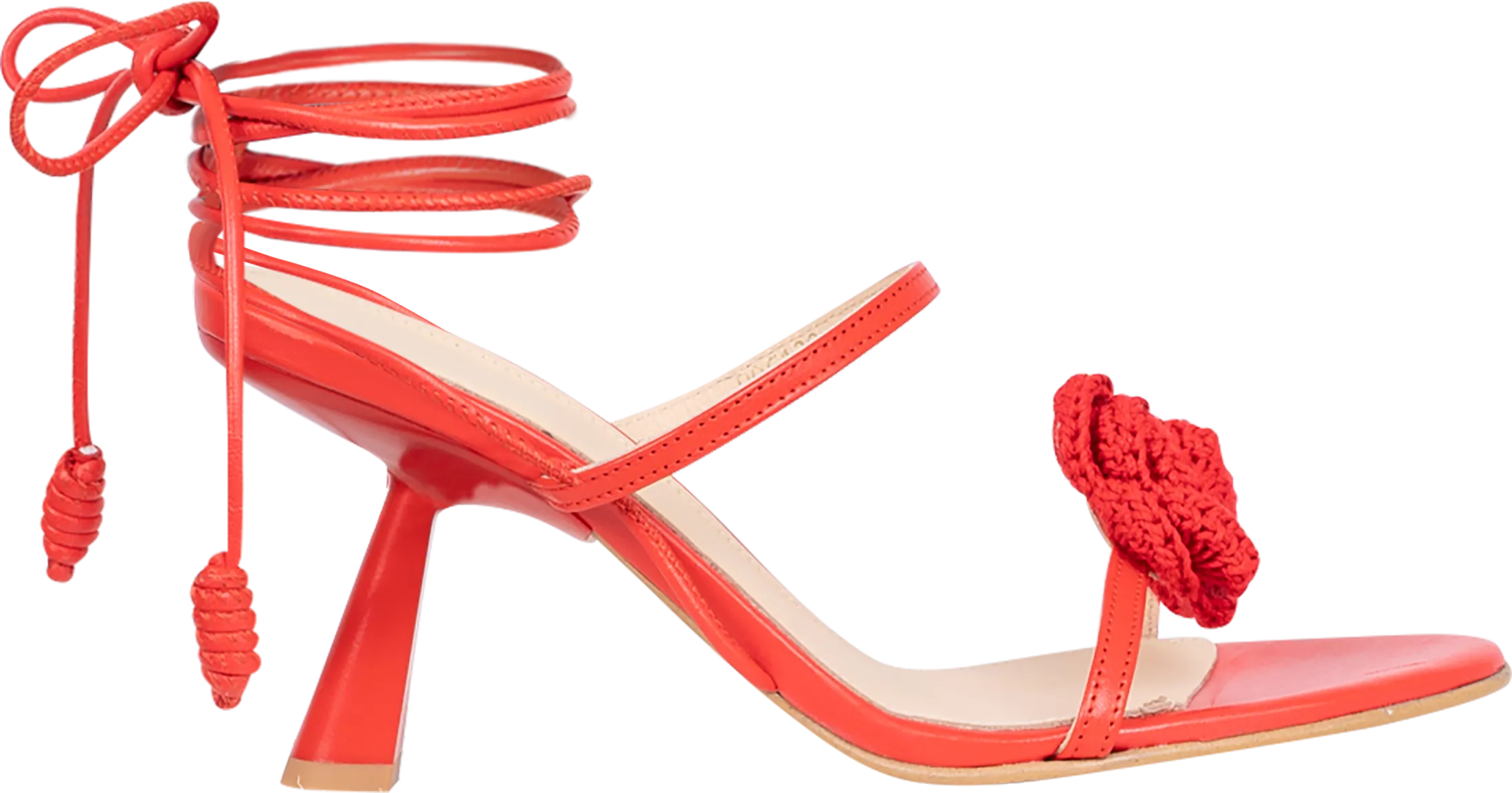 Kendra Leather Sandals - Bloom Red