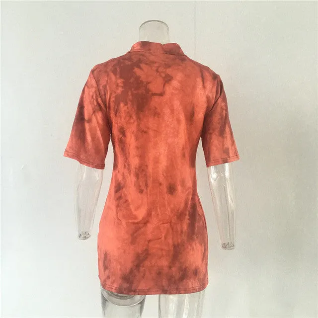 Lace up front tiger print tshirt dress/ top