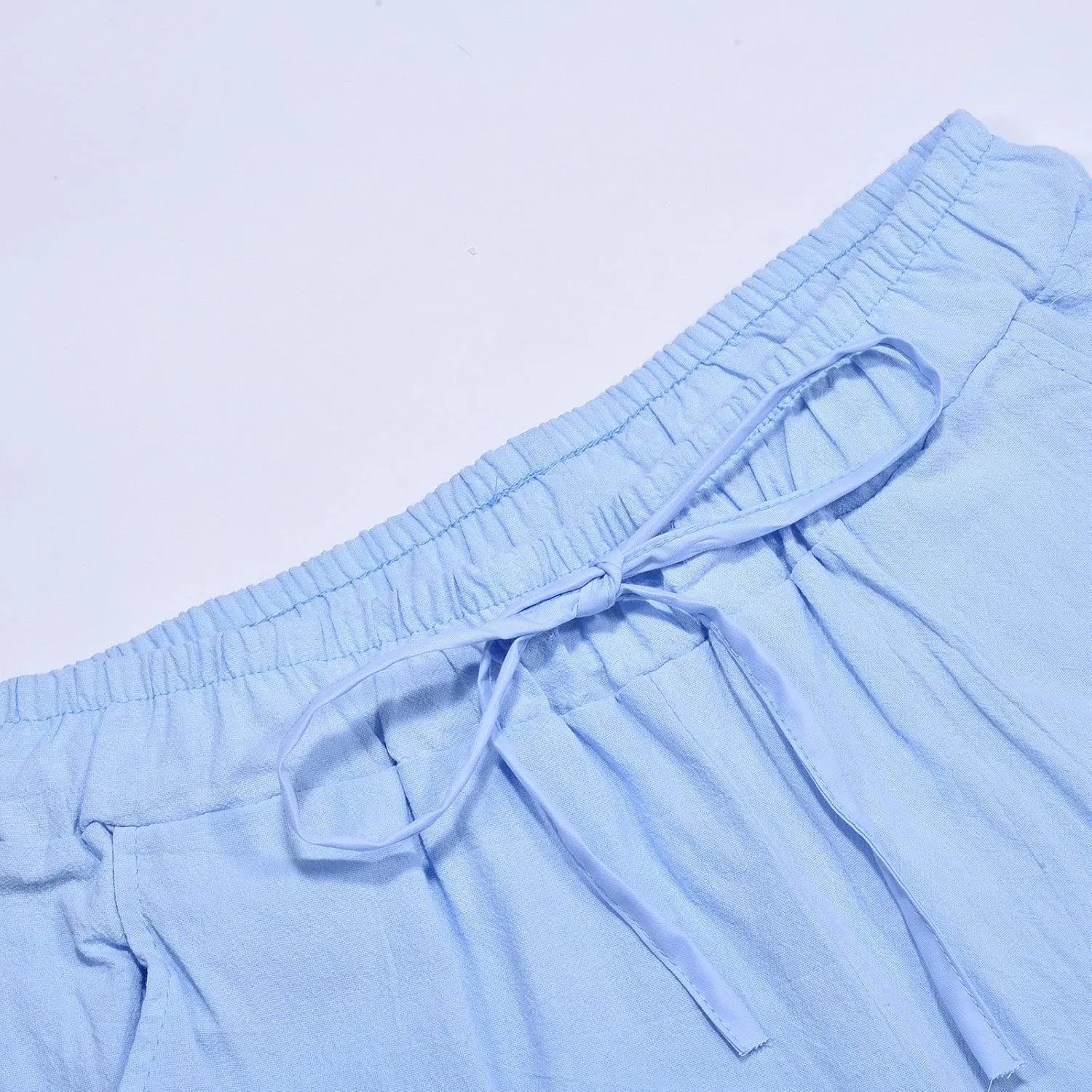 Men's Baggy Wide Leg Pants Summer Elastic Waist Trendy Comfortable Loose Sport Clothes Comfy Fashion Trousers