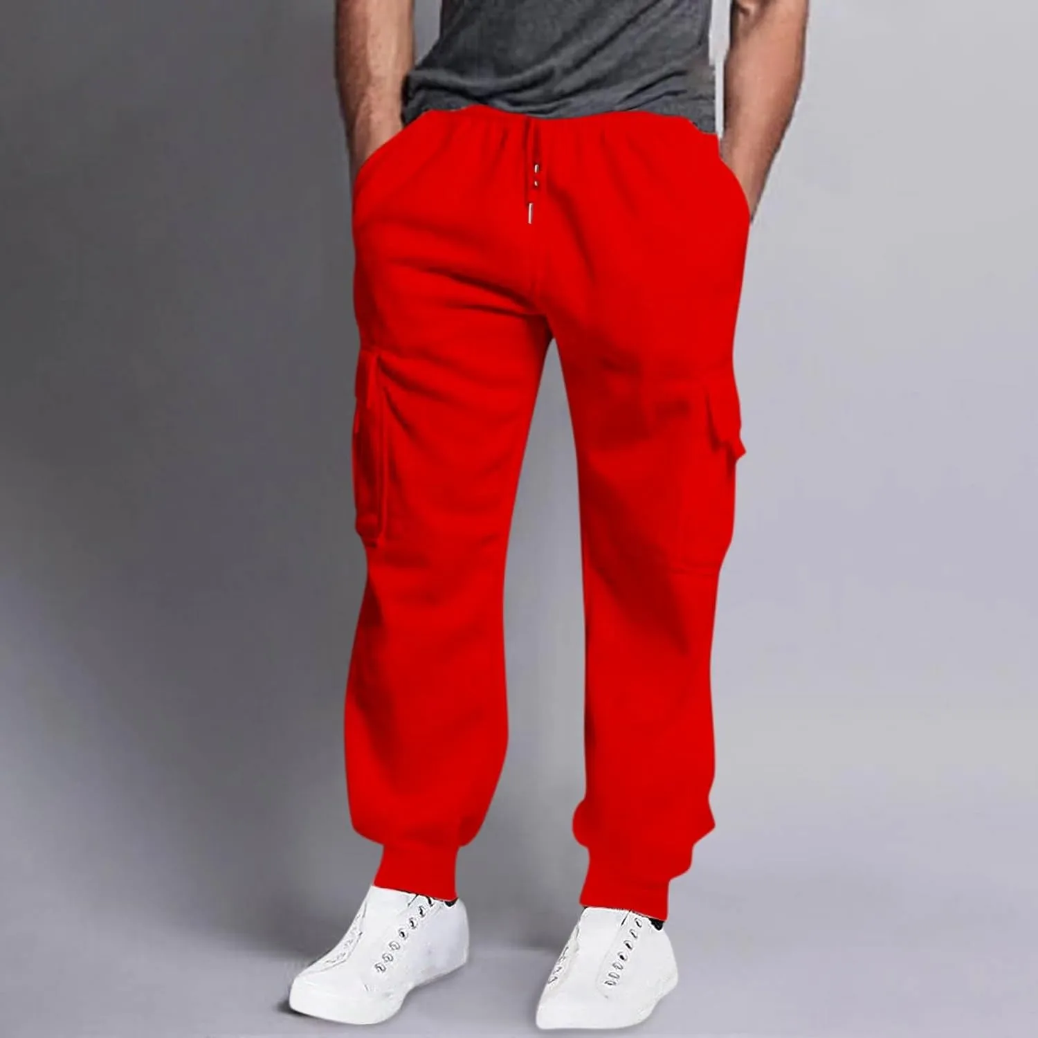 Mens Cargo Sweatpants Relaxed Tooling Multi-pocket Men's Color Men's pants Hiking Sweatpants Casual Athletic Jogger