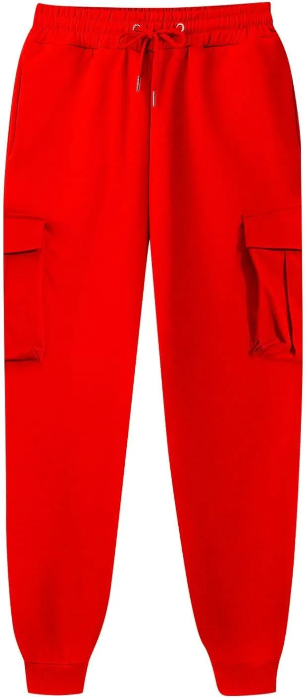 Mens Cargo Sweatpants Relaxed Tooling Multi-pocket Men's Color Men's pants Hiking Sweatpants Casual Athletic Jogger