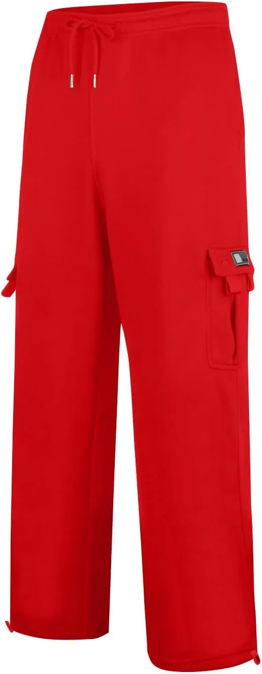 Men's Pants Casual Relaxed Fit Drawstring Sweatpants Tactical Hiking Joggers Cargo Stretch Workout with Multi Pockets