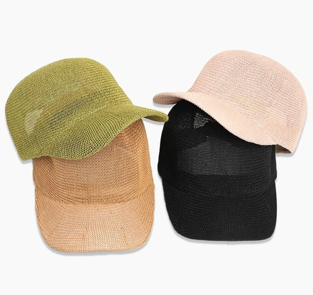 Mesh Baseball Cap for Women and Men Breathable Paperstraw Visor Hats Outdoor Leisure Sun Hats Equestrian Riding Helmet Covers