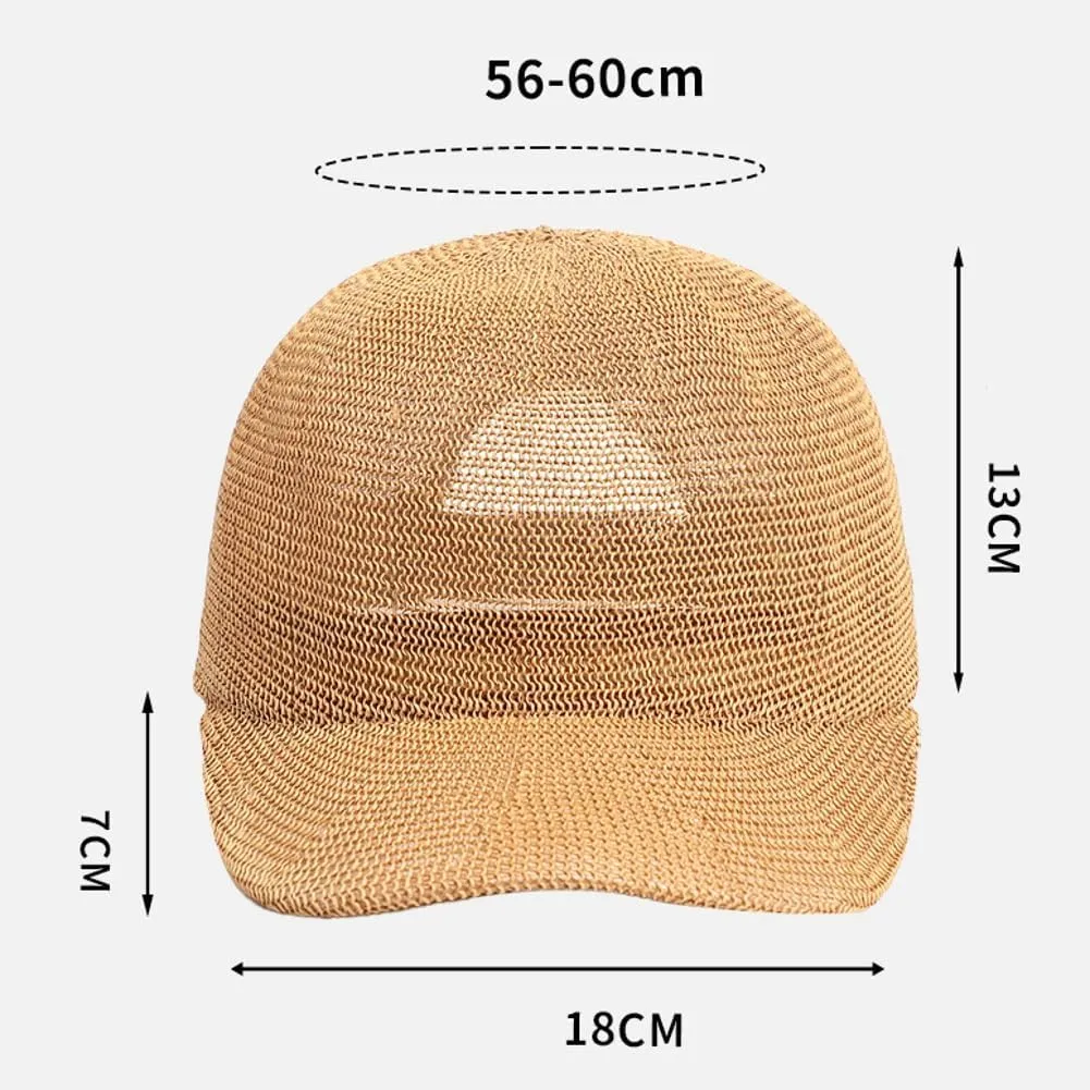 Mesh Baseball Cap for Women and Men Breathable Paperstraw Visor Hats Outdoor Leisure Sun Hats Equestrian Riding Helmet Covers