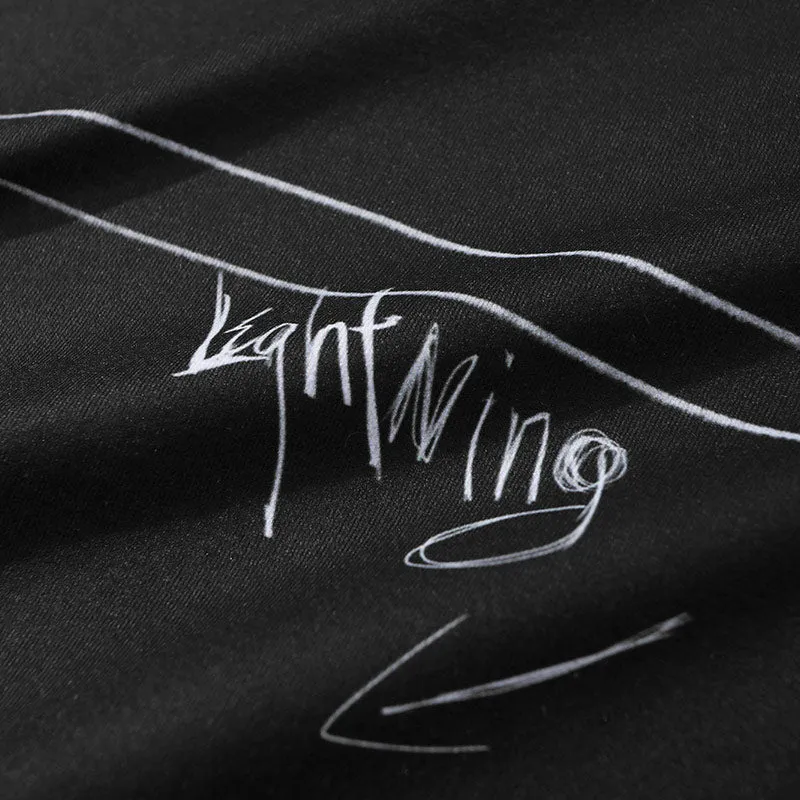 Minimalist Plain Hand-Drawn Lines Print T-Shirt