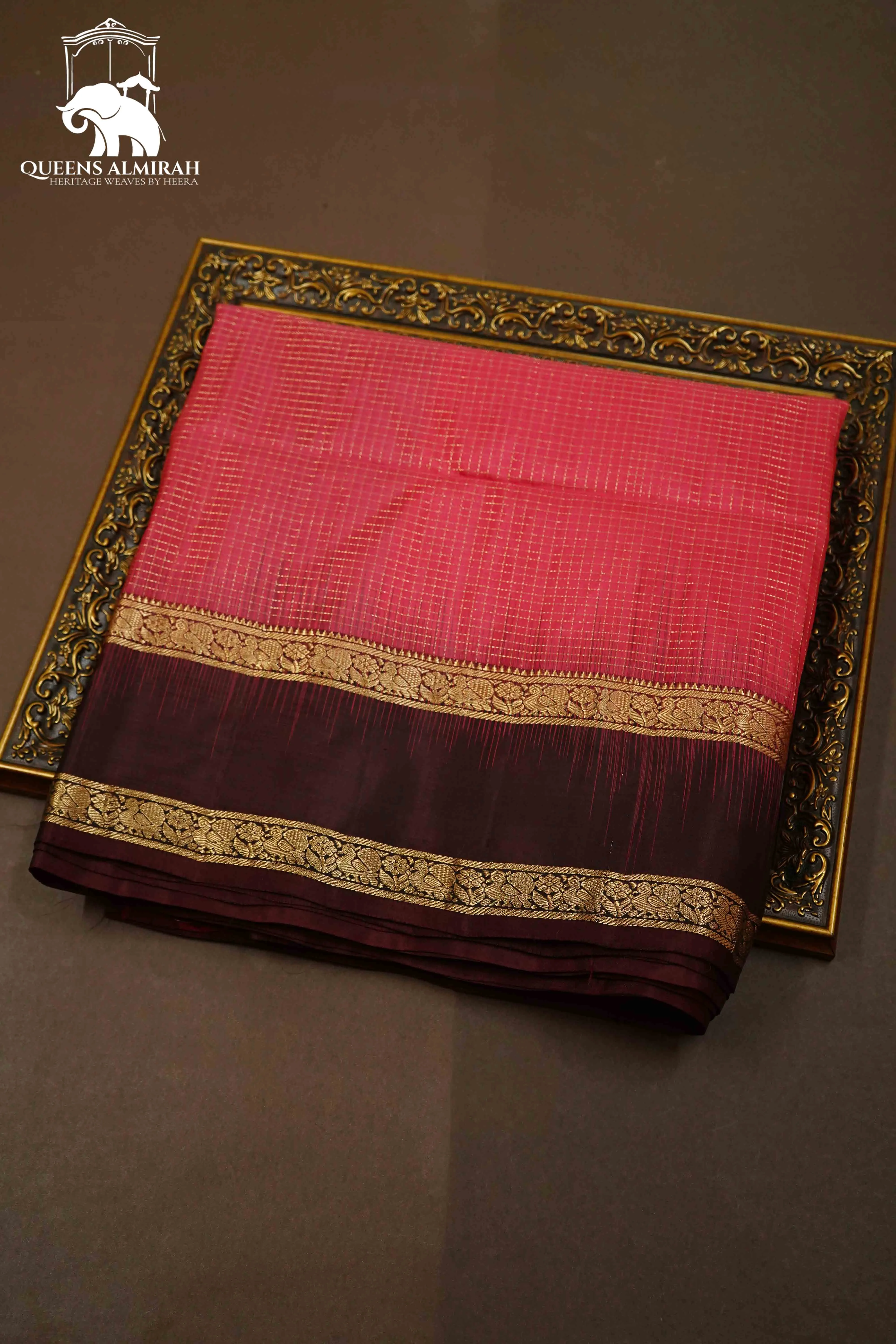 RADDISH RED WITH COCOA BEAN SOFT SILK SAREE