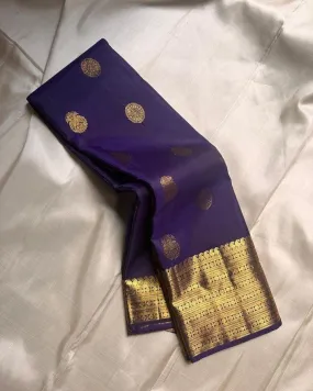 Rhapsodic Navy Blue Soft Silk Saree With Glamorous Blouse Piece