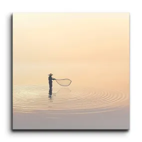 Serene Fisherman in Tranquil Waters