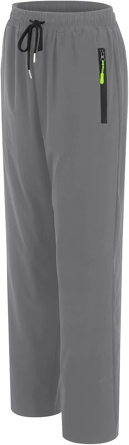 Summer Pants for Men Sweatpants Elastic Waist Drawstring Zipper Slim Leg Comfortable Soft Fit Summer Trendy Trousers