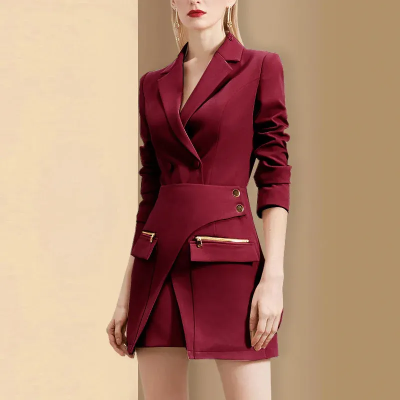 Trend4us Chic Ruffle Blazer Dress