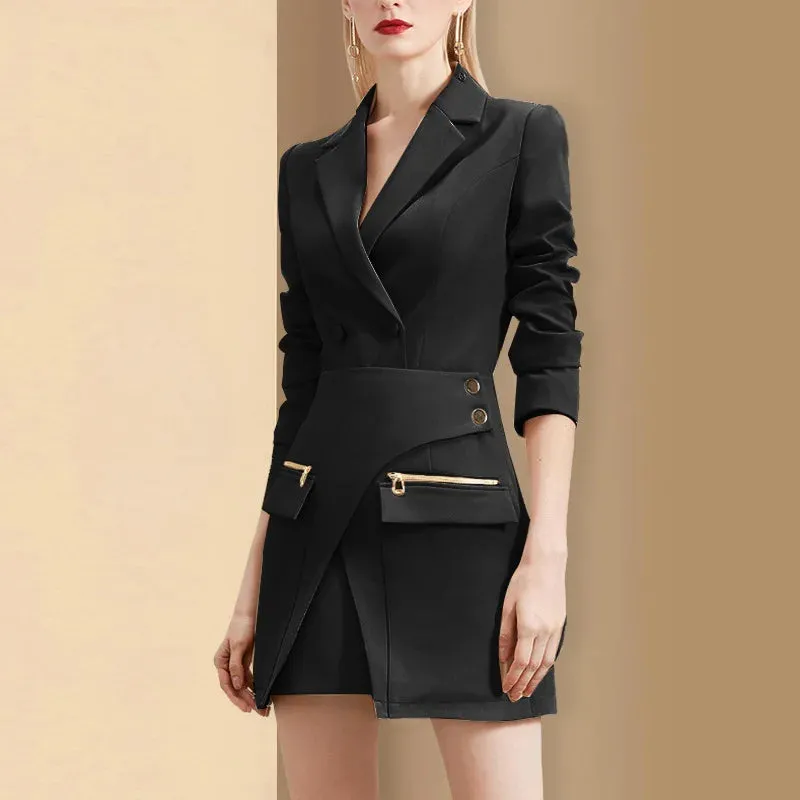 Trend4us Chic Ruffle Blazer Dress