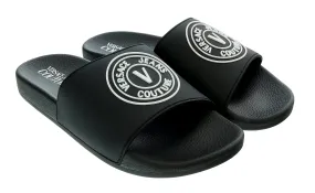 Versace Jeans Couture Black  Signature Logo Pool Slide -