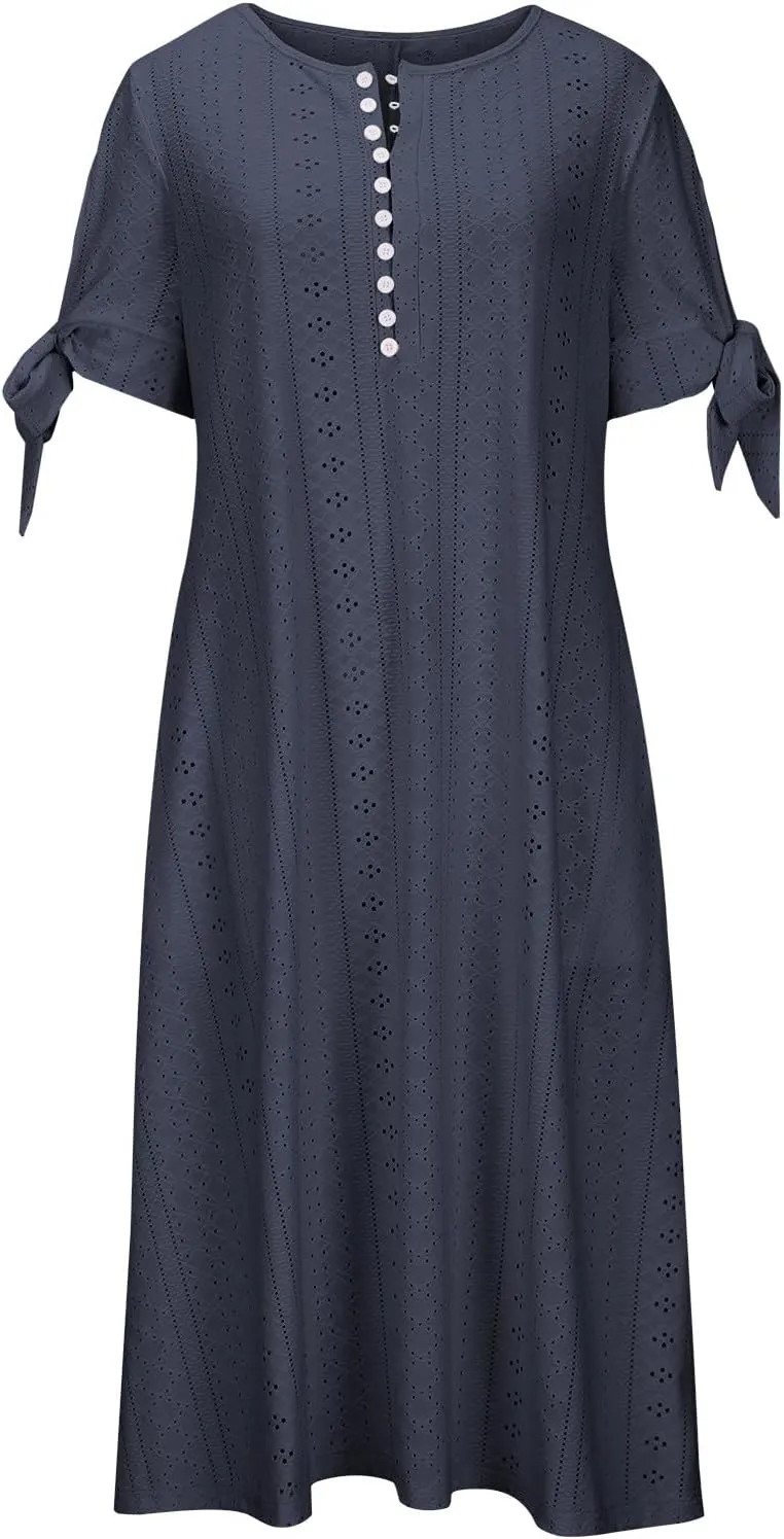 Wedding Guest Dresses for Women Casual Solid Color Wrap Maxi Dress Feminine V-Neck Beach Vacation Cruise Outfits