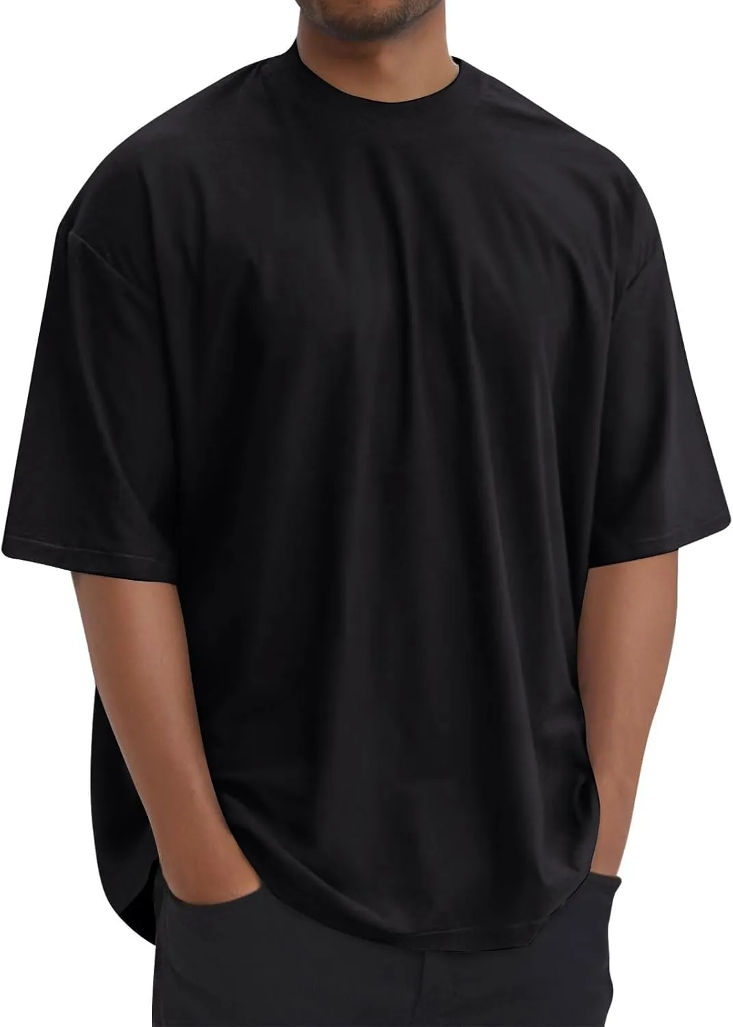 WENKOMG1 Mens Loose Fit Pullovers Short Sleeve Round Neck Tshirt Shirts Baggg Style Summer Crewneck T-Shirts