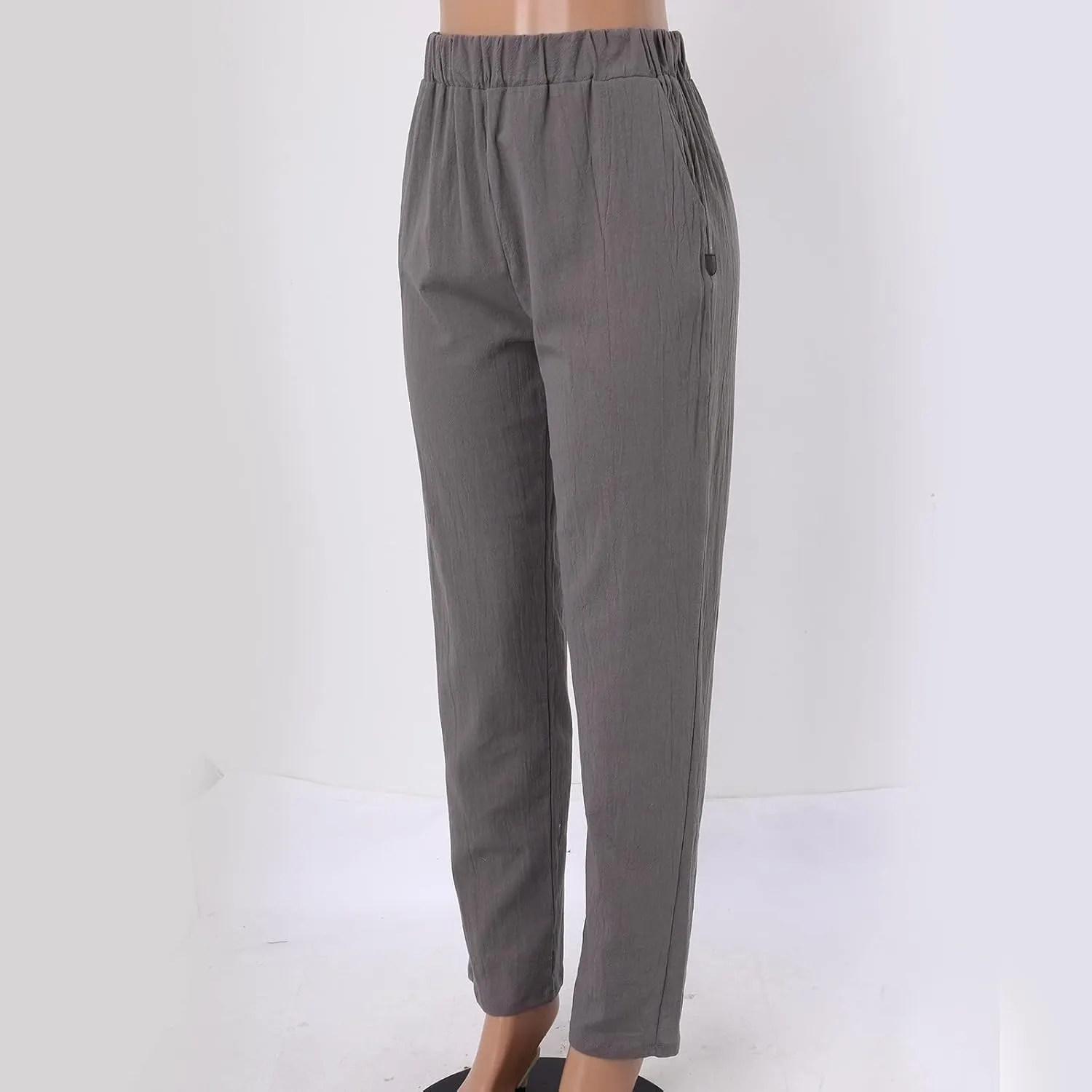 Women High Waisted Wide Leg Pants Fashion Drawstring Elastic Trousers Comfy Straight Leg Long Pants with 2XL Pant