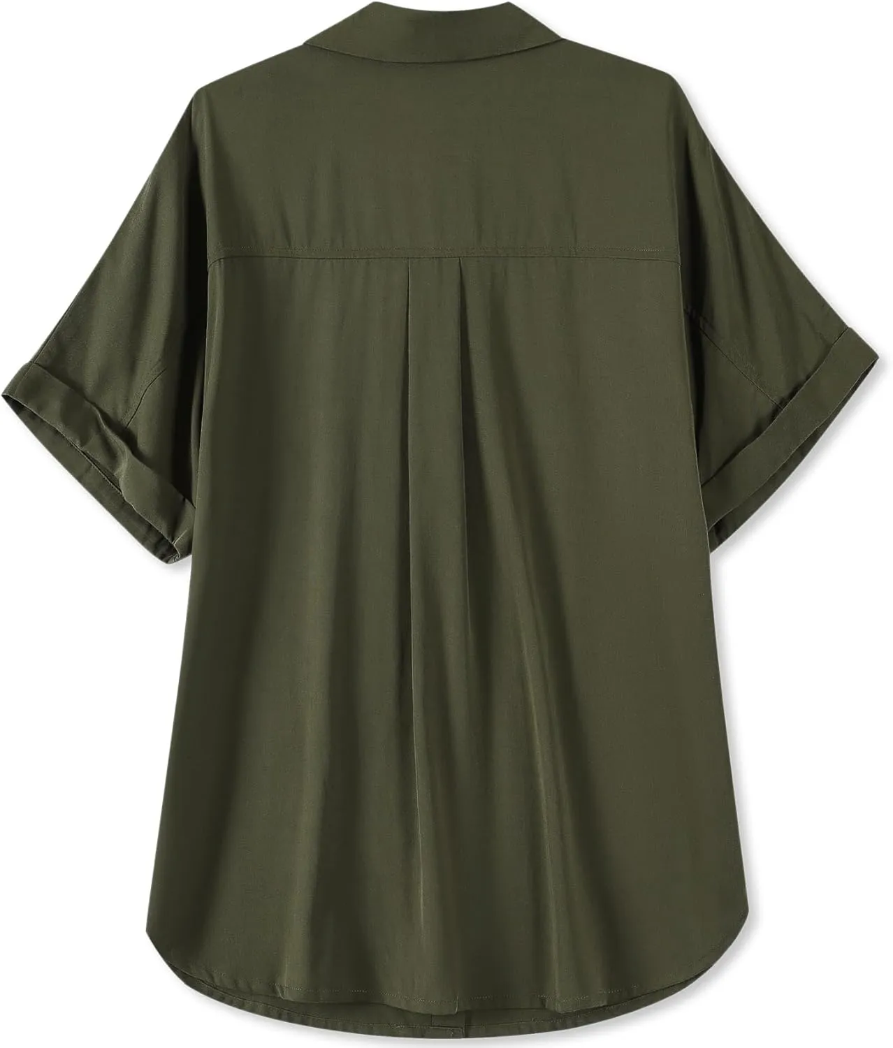 Womens Convenient Snap Casual & Soft Short Sleeve Shirts Blouse, US Small - US 2X-Large