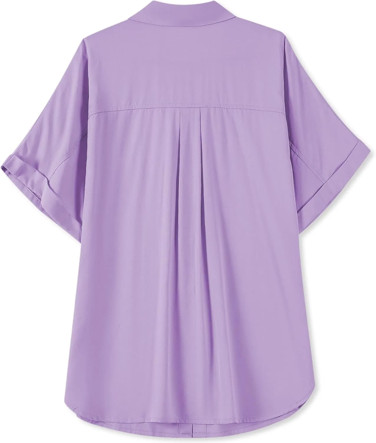 Womens Convenient Snap Casual & Soft Short Sleeve Shirts Blouse, US Small - US 2X-Large