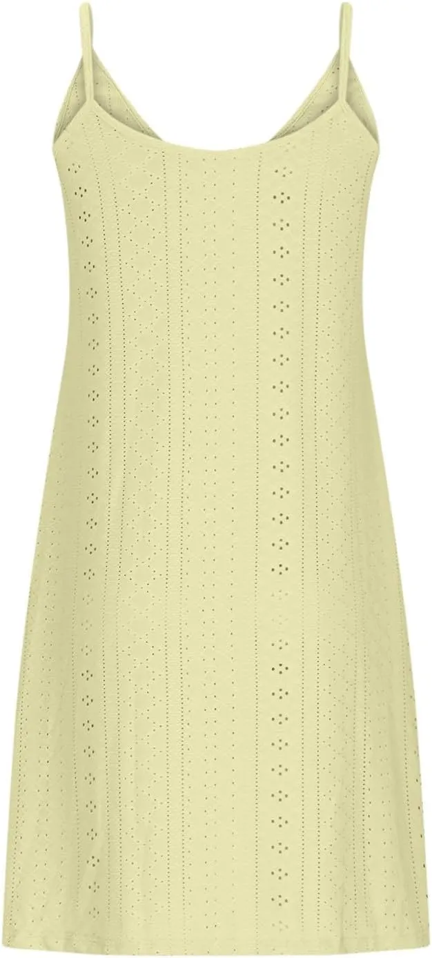 Women's Eyelet Maxi Dress V-Neck Casual 2025 Spring Summer Plu Size Elegant Chic Trendy Clothing