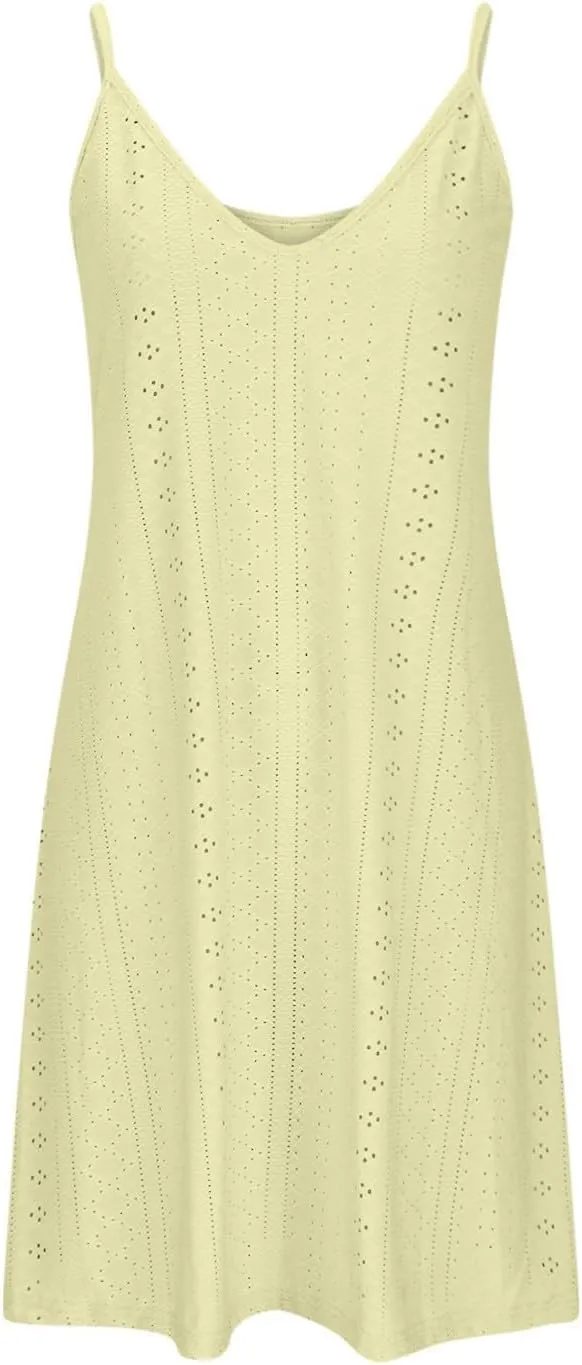 Women's Eyelet Maxi Dress V-Neck Casual 2025 Spring Summer Plu Size Elegant Chic Trendy Clothing
