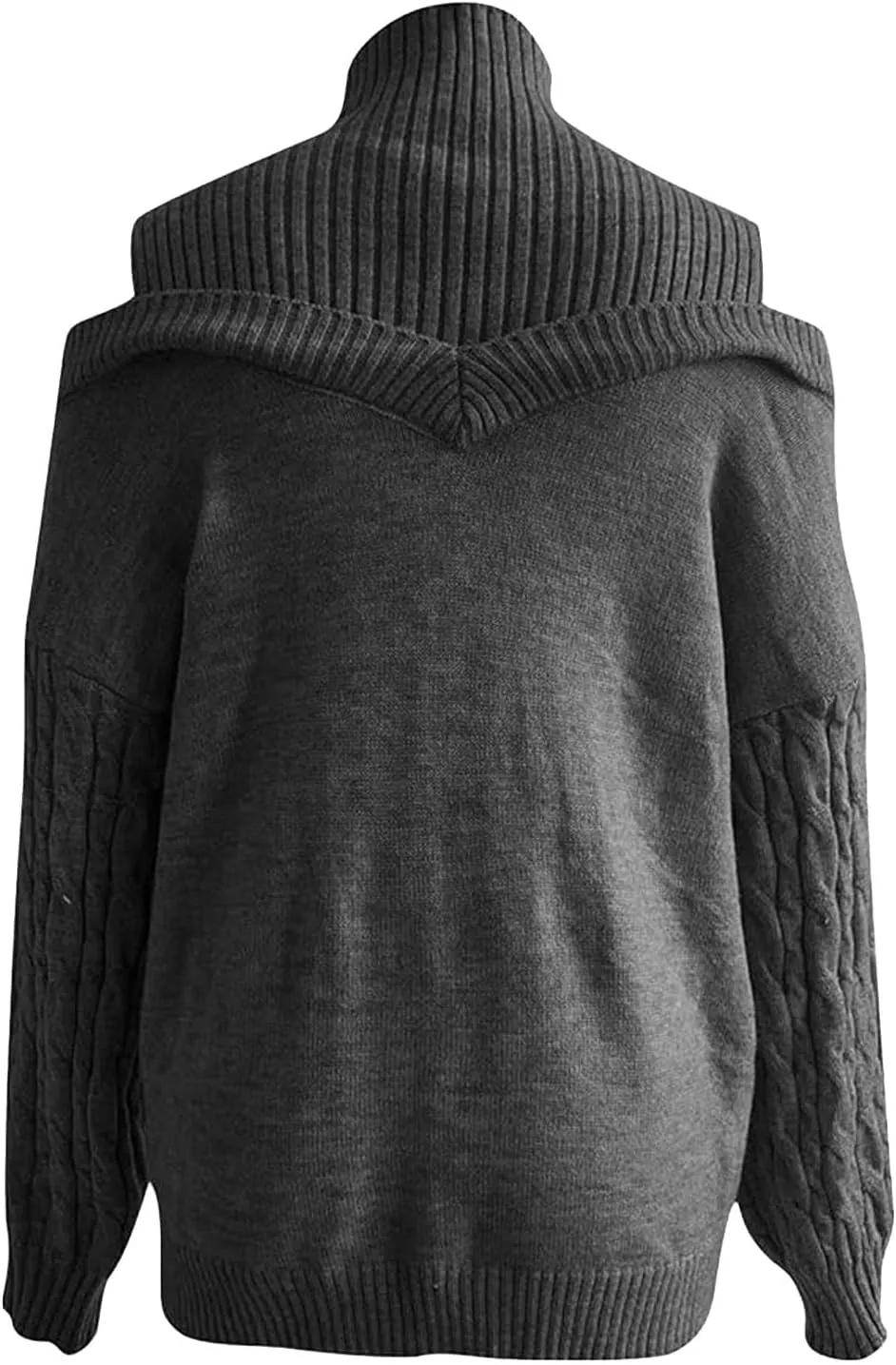 Women's Oversized Turtleneck Long Sleeve Fuzzy Knit Casual Chunky Warm 2024 Fall Pullover Pullover Sweaters for