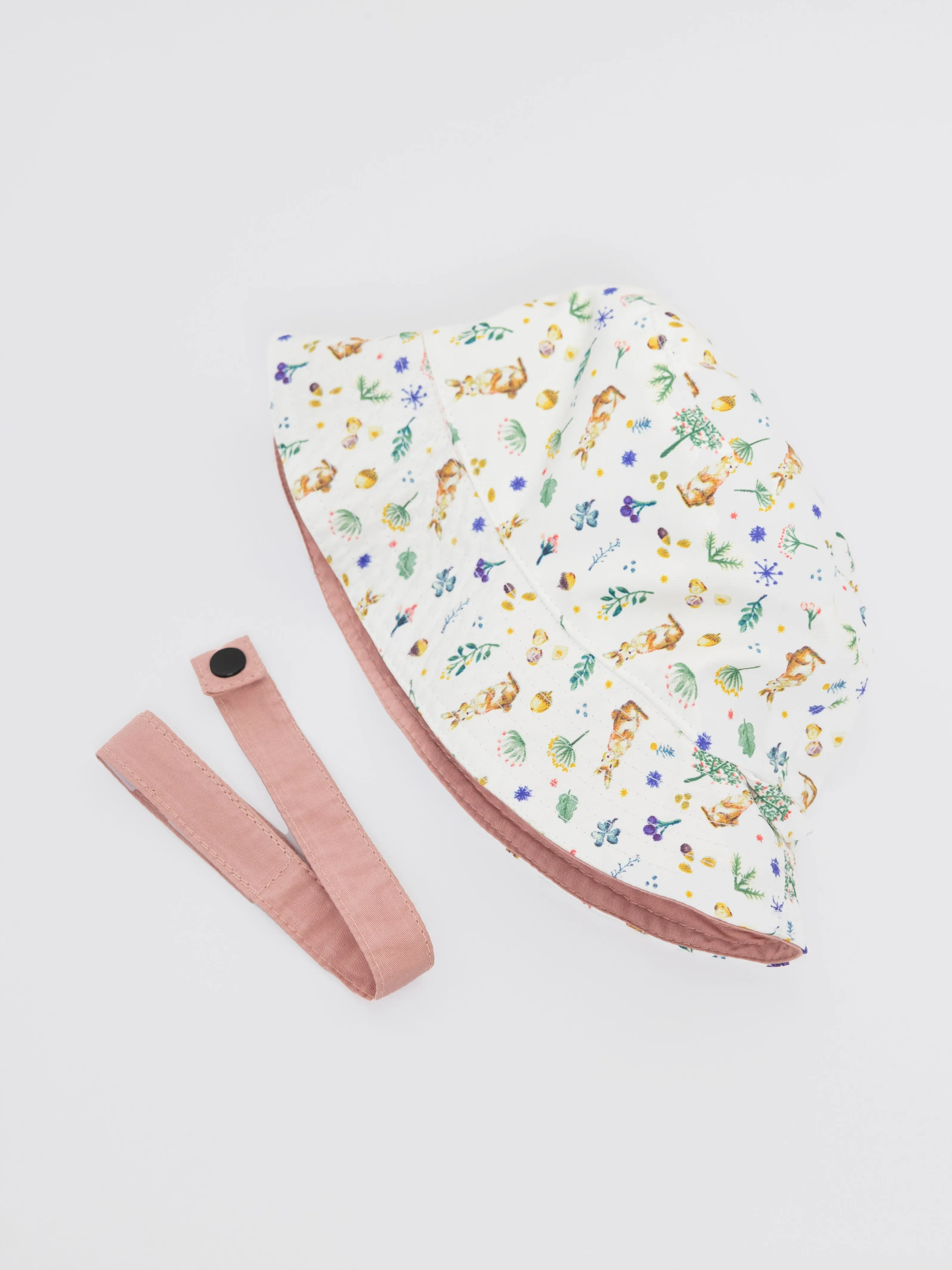 Woodland Rabbit Pink - Reversible Bucket Hat (Baby/Toddler)