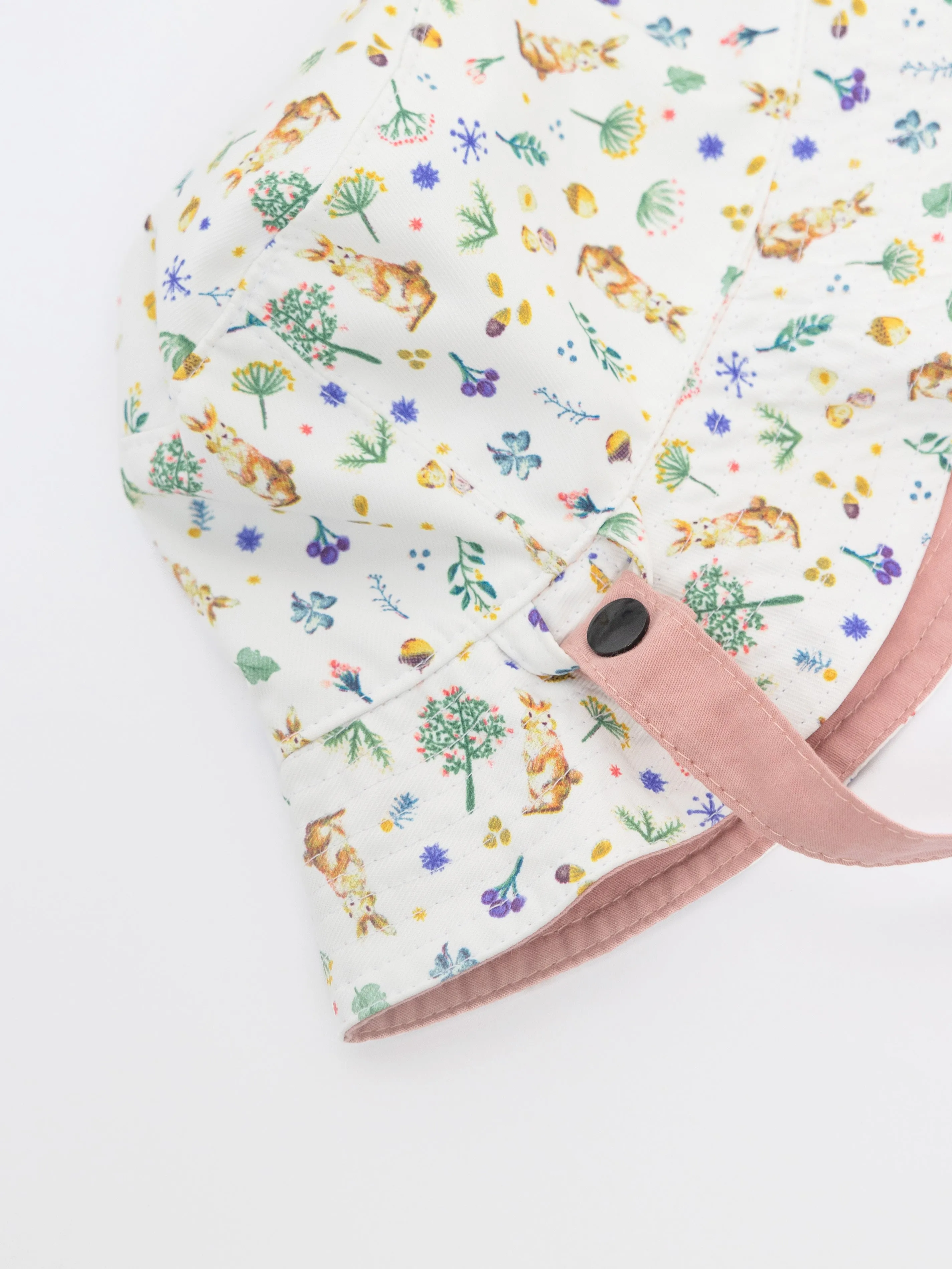 Woodland Rabbit Pink - Reversible Bucket Hat (Baby/Toddler)