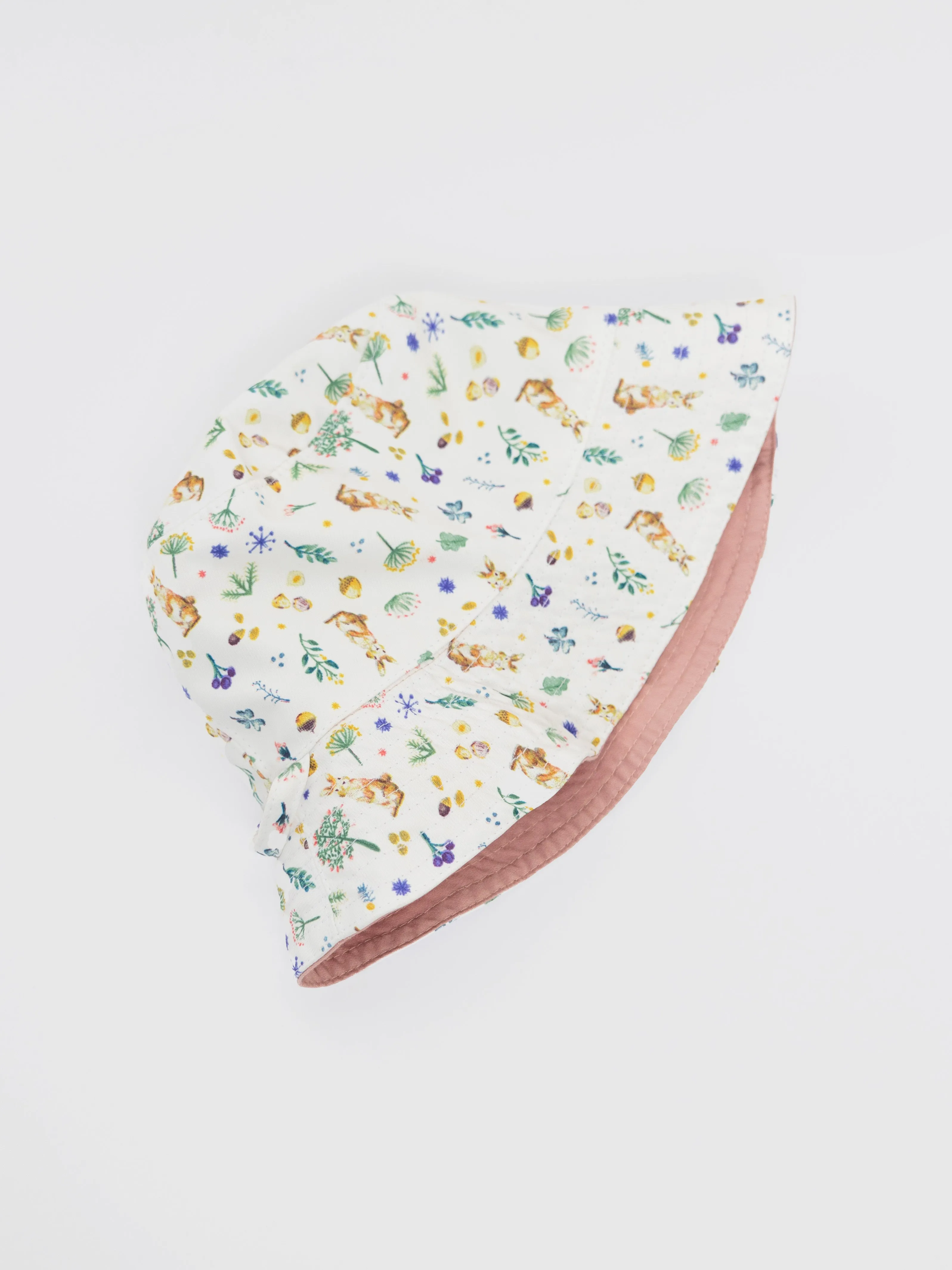 Woodland Rabbit Pink - Reversible Bucket Hat (Baby/Toddler)