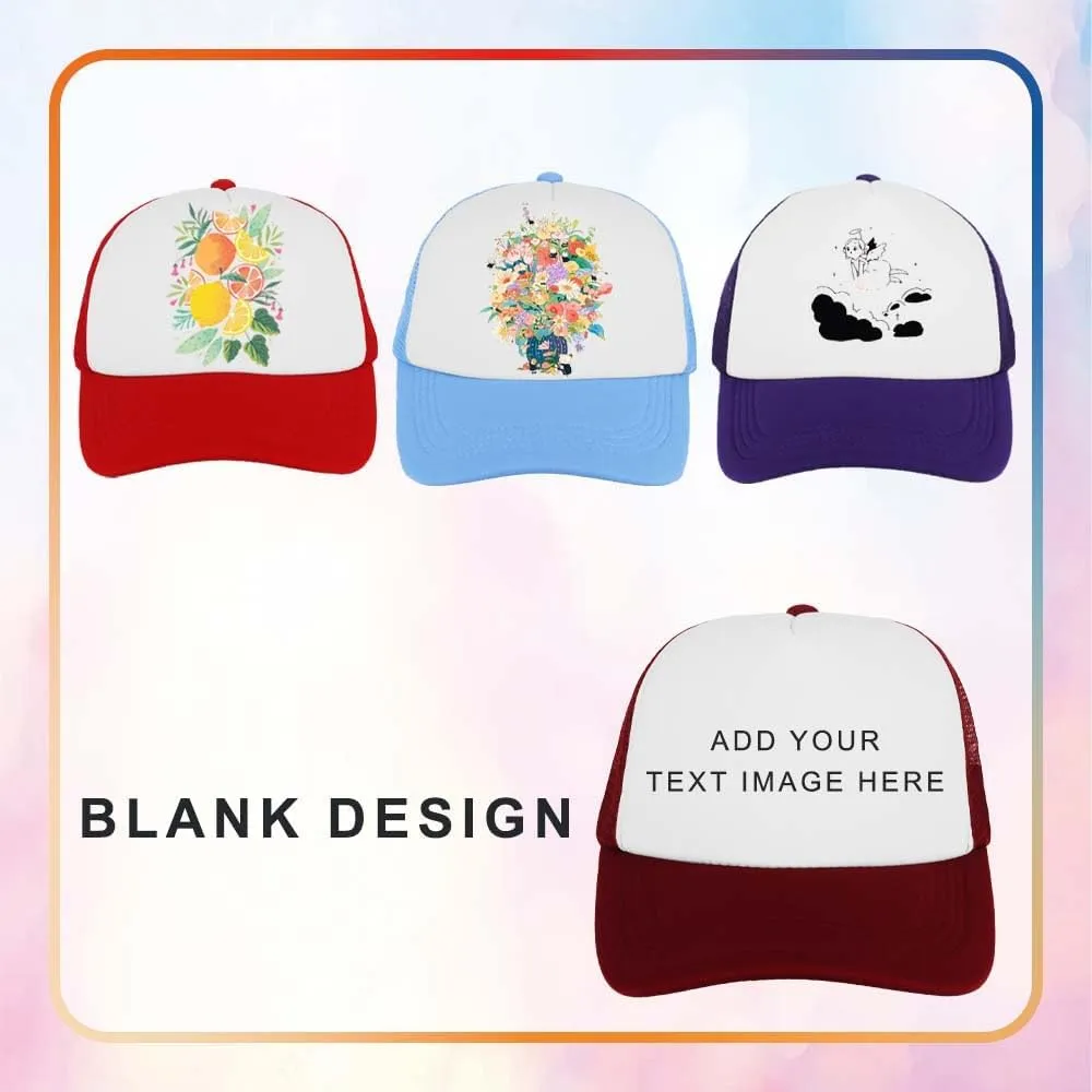 ZH 12 Pcs Sublimation Trucker Hats Blank Mesh Baseball Cap Polyester Bulk Mesh Trucker Hat for Men and Women