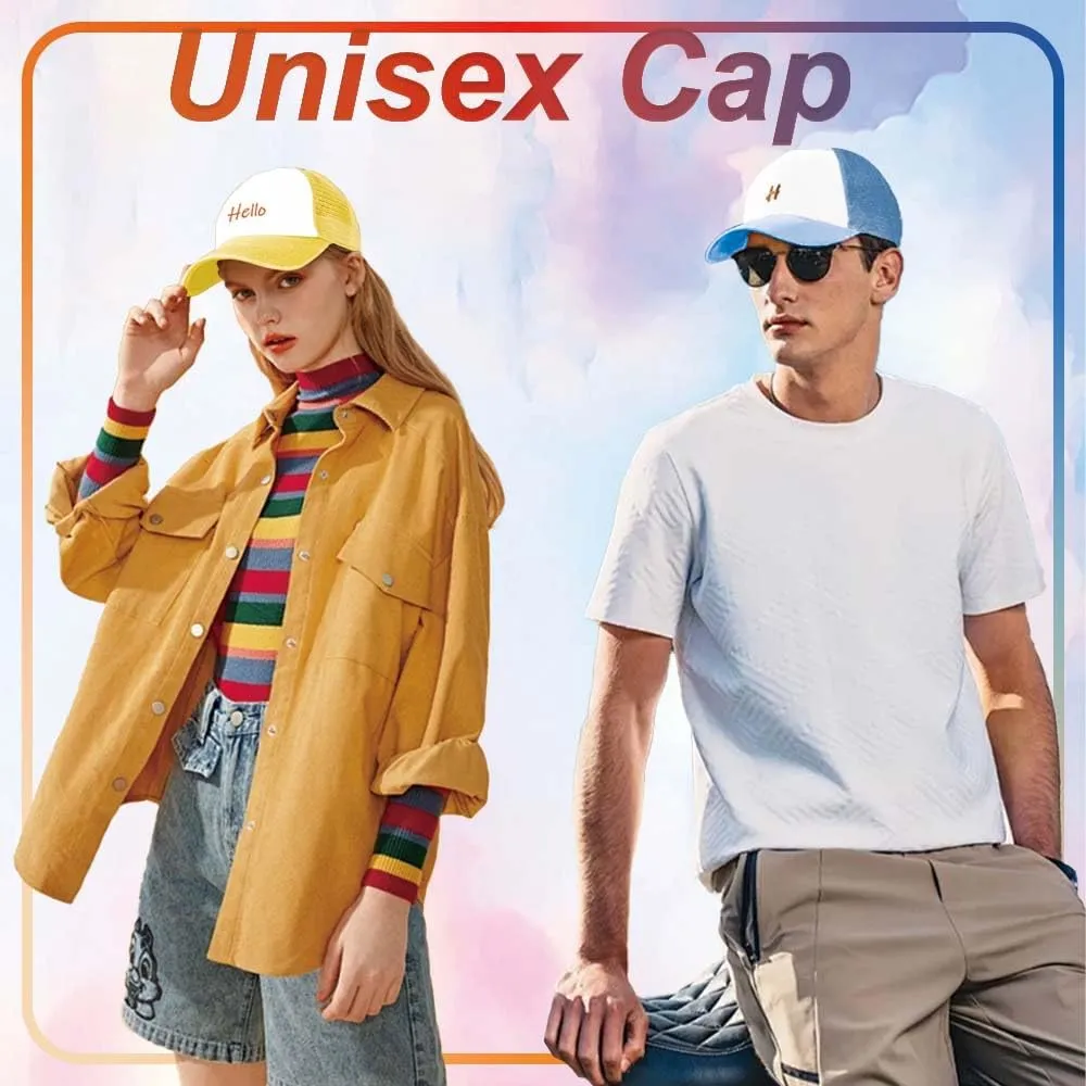 ZH 12 Pcs Sublimation Trucker Hats Blank Mesh Baseball Cap Polyester Bulk Mesh Trucker Hat for Men and Women